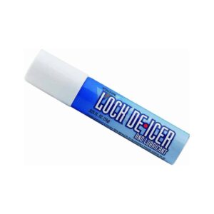 Aerosol lock de-icer for frozen door locks