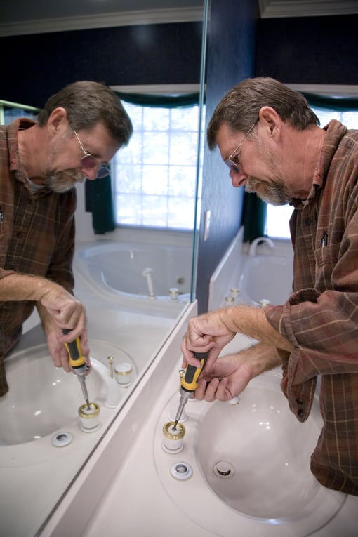 Disassembling faucet parts