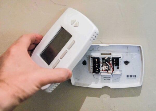 thermostat on wall