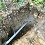 sewer pipe in trench